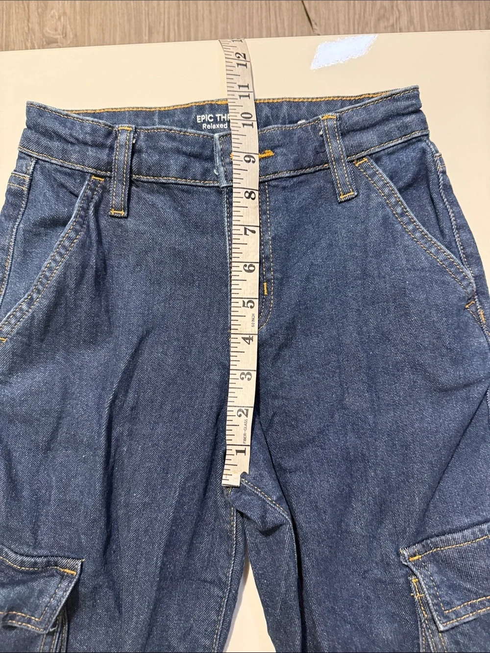 Epic Threads Dark Blue Cargo Jeans with Side Pockets